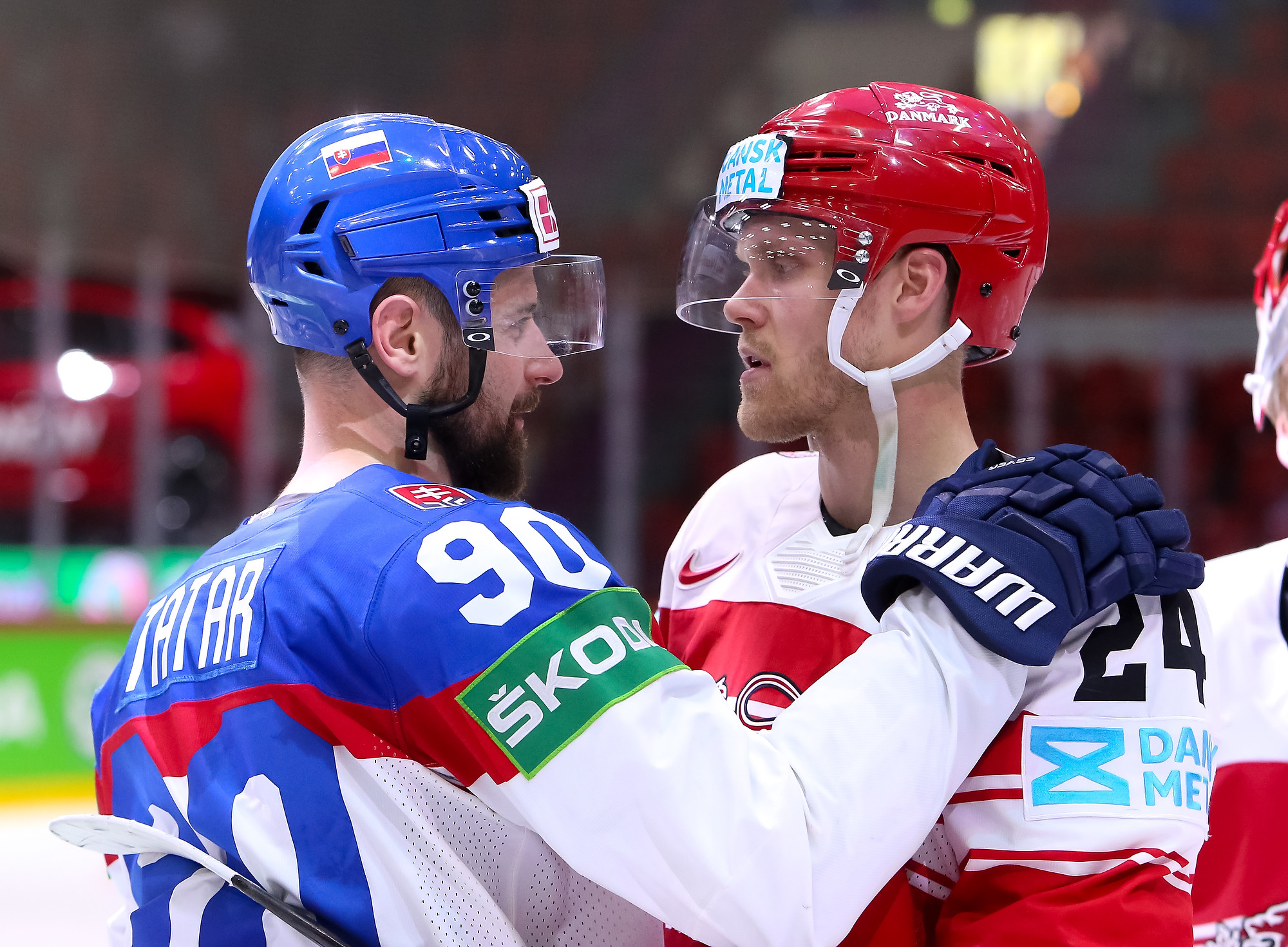 Kosice, Slovakia. 10th May, 2019. Tomas Tatar of Slovakia celebrates  scoring during the 2019 IIHF Ice Hockey World Championship group A game  between the United States and Slovakia at Steel Arena in