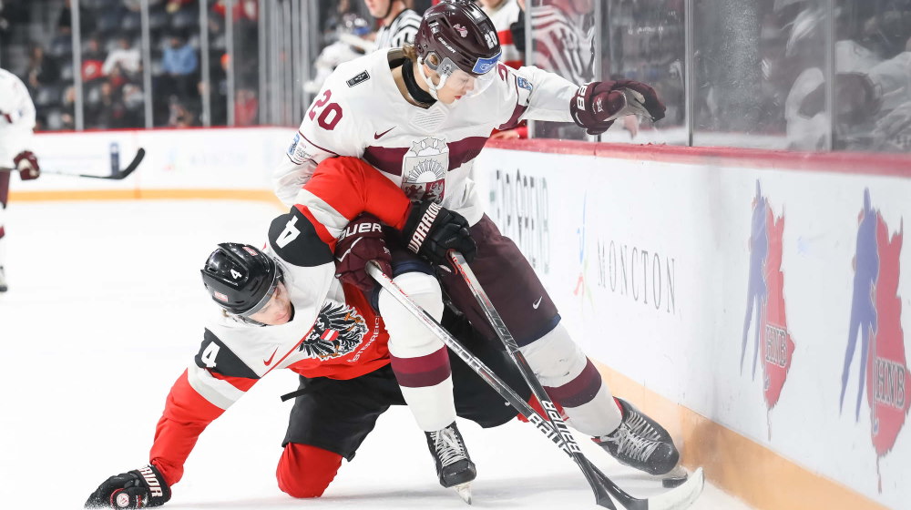 IIHF Latvia Sends Austria Down   26 Aut Lat News 