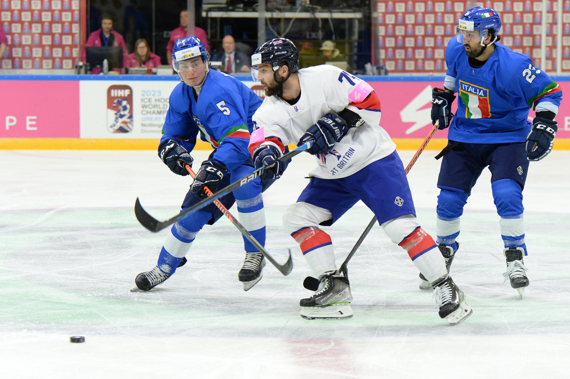 IIHF - Gallery: Italy vs Great Britain - 2023 IIHF Ice Hockey World  Championship Division I Group A